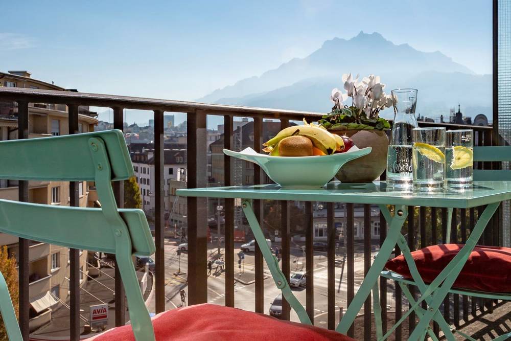 Zimmer Balkon Room Hotel Cascada Luzern
